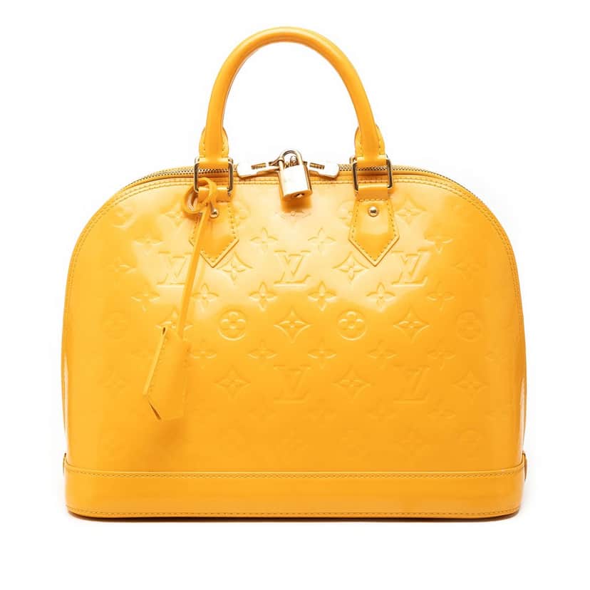 Louis Vuitton Monogram Vernis Alma PM Yellow Leather Very good condition - Front View