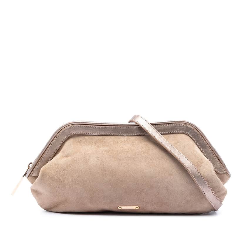 Burberry Prorsum Suede Frame Crossbody Brown Leather Very good condition - Front View