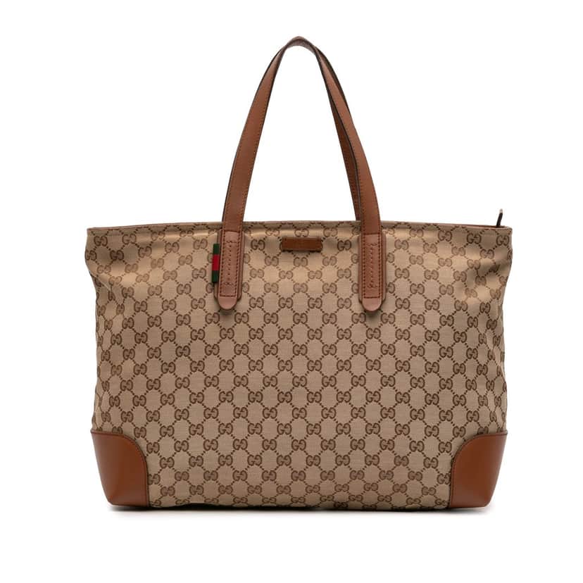 Gucci GG Canvas Web Tote Beige Very good condition - Front View