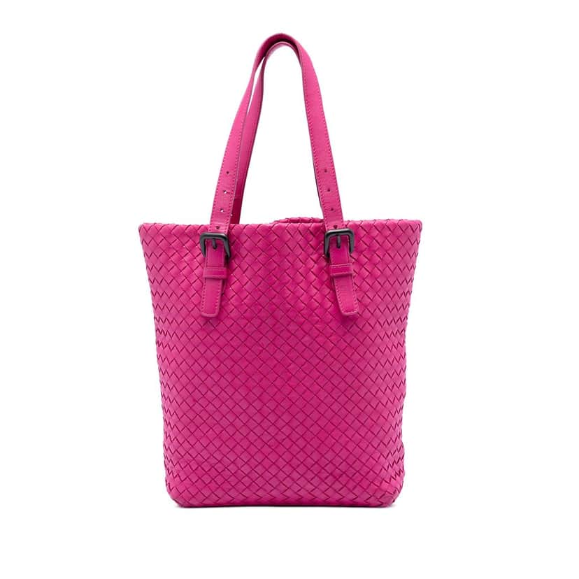 Bottega Veneta Nappa Intrecciato Tote Pink Leather Very good condition - Front View