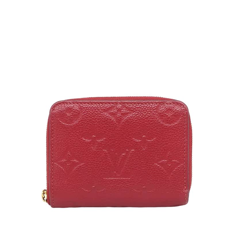 Louis Vuitton Monogram Empreinte Zippy Coin Purse Red Leather Very good condition - Front View