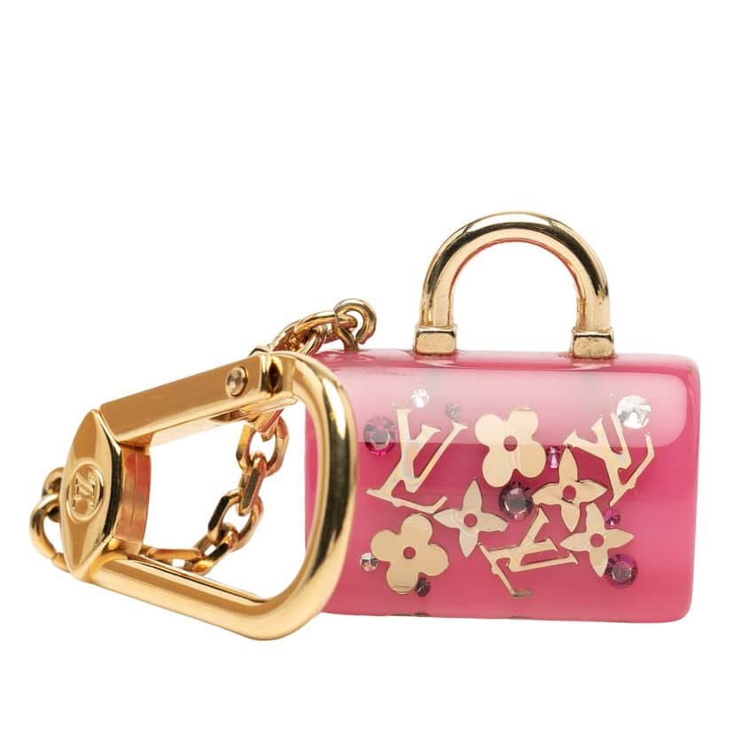 Louis Vuitton Resin Speedy Inclusion Key Holder and Bag Charm Pink Plastic Very good condition - Front View