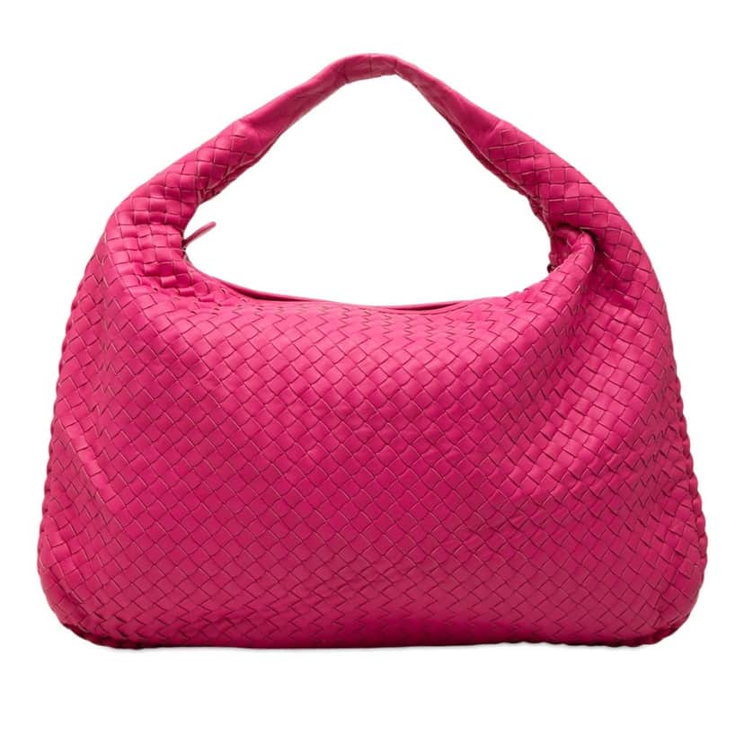Bottega Veneta Medium Nappa Intrecciato Veneta Hobo Pink Leather Very good condition - Front View