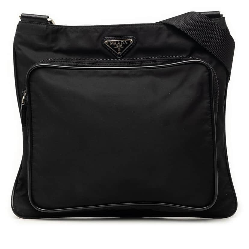 Prada Tessuto Zip Top Crossbody Black Very good condition - Front View