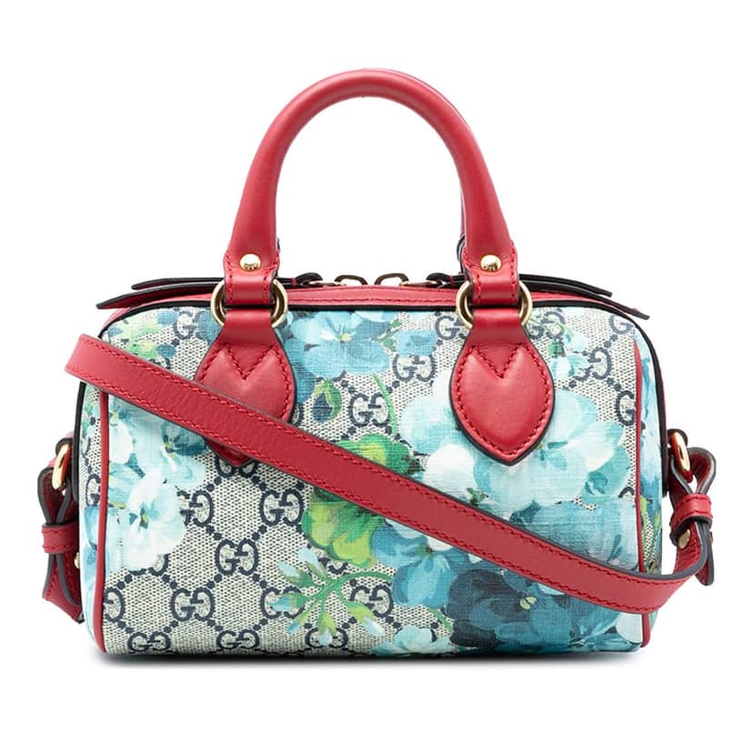 Gucci Mini GG Supreme Blooms Boston Bag Beige Very good condition - Front View