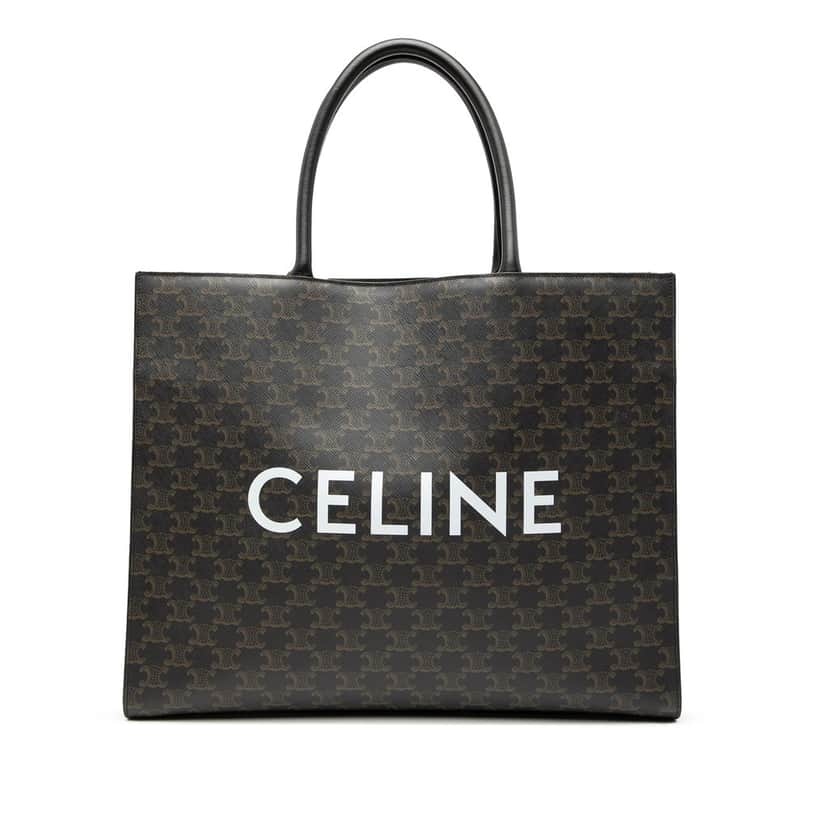 Celine Medium Triomphe Coated Canvas Cabas Horizontal Tote Brown Never worn, with tag - Front View