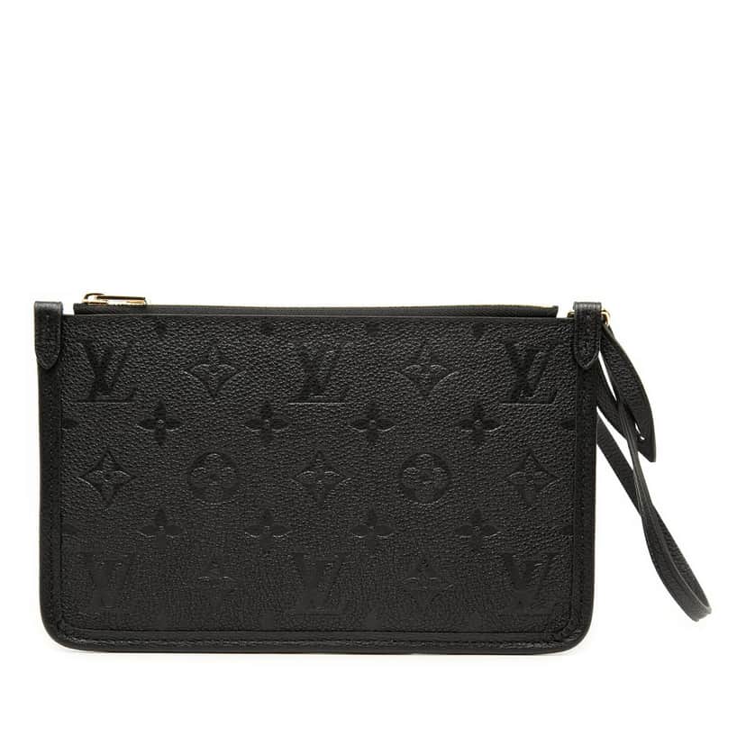 Louis Vuitton Monogram Empreinte CarryAll PM Pouch Black Leather Very good condition - Front View