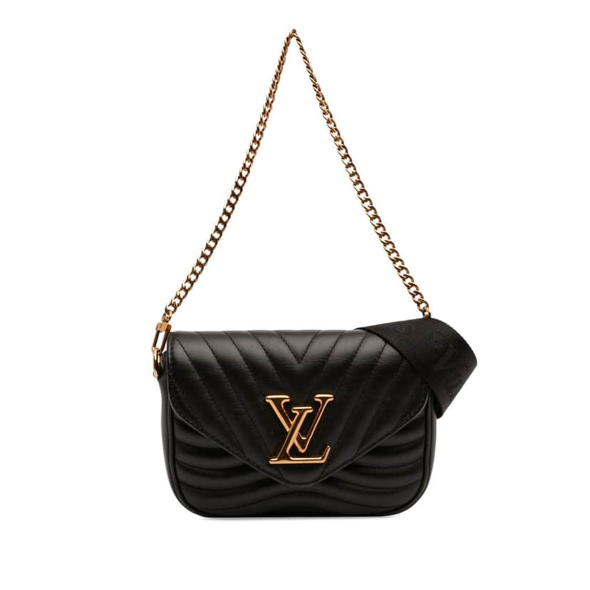 Louis Vuitton New Wave Multi Pochette Black Leather Very good condition - Front View