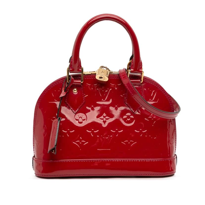 Louis Vuitton Monogram Vernis Alma BB Red Leather Very good condition - Front View