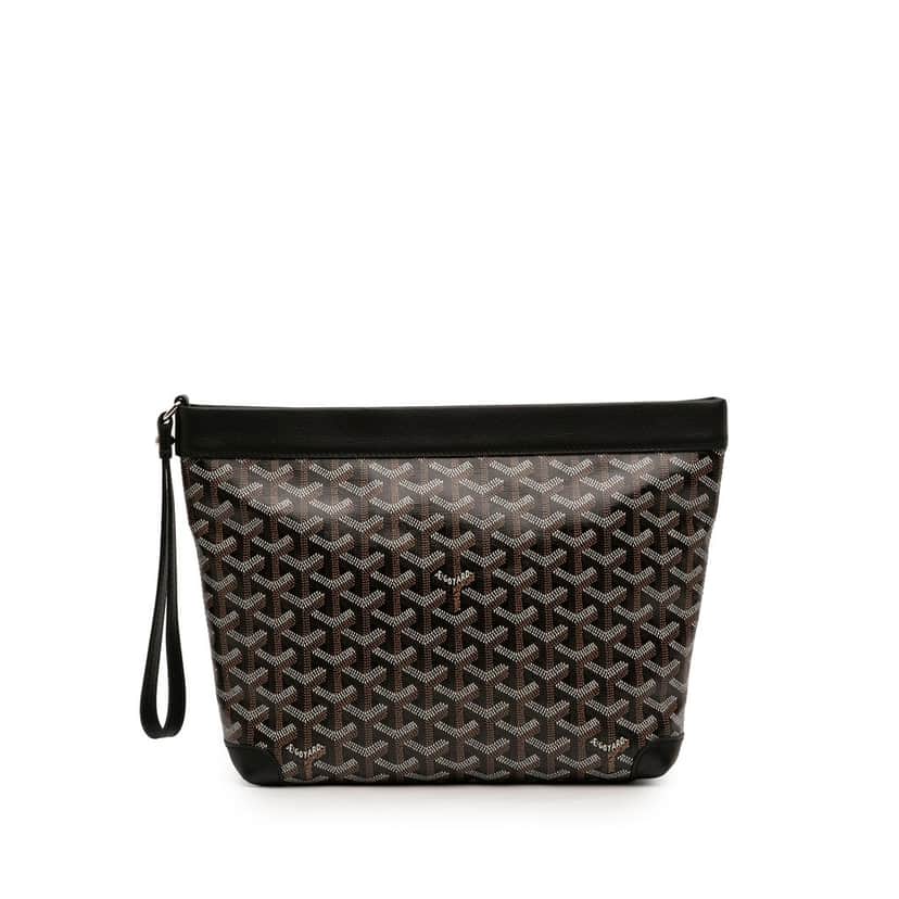 Goyard Goyardine Coated Canvas Conti Pouch Black Very good condition - Front View