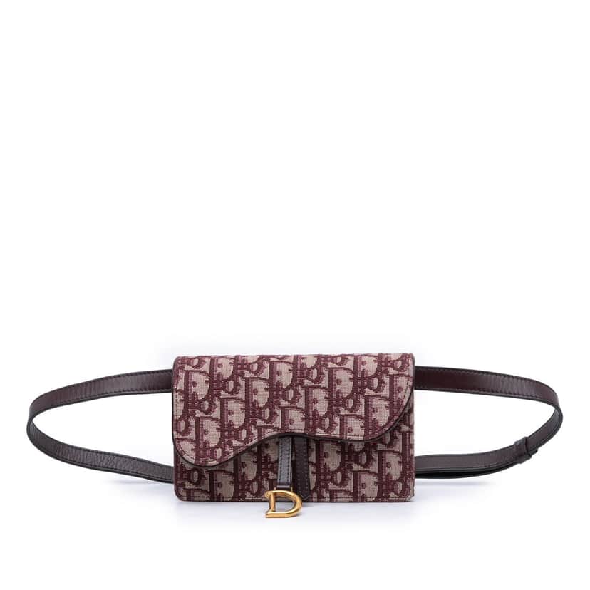 Dior Oblique Canvas Saddle Belt Bag Red Very good condition - Front View