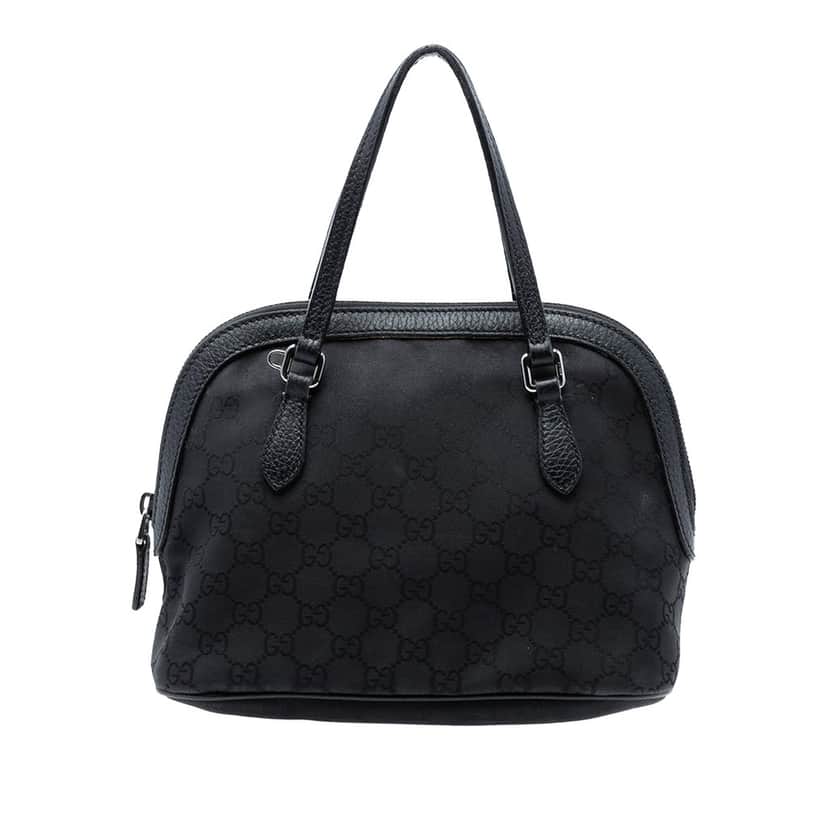 Gucci Mini GG Nylon Dome Satchel Black Very good condition - Front View