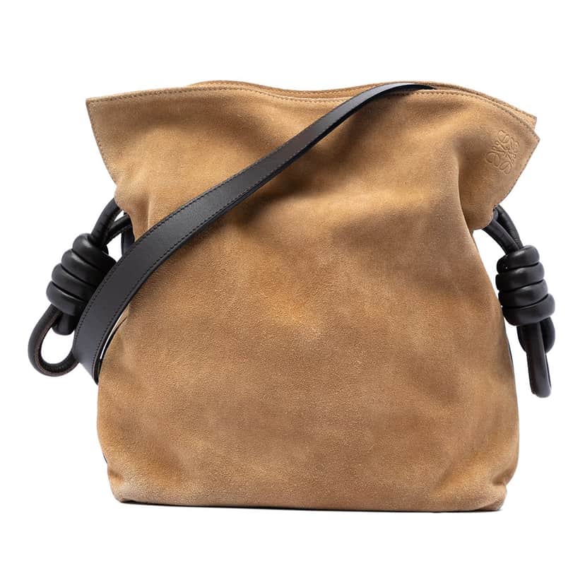 LOEWE Suede Flamenco Knot Crossbody Beige Leather Very good condition - Front View