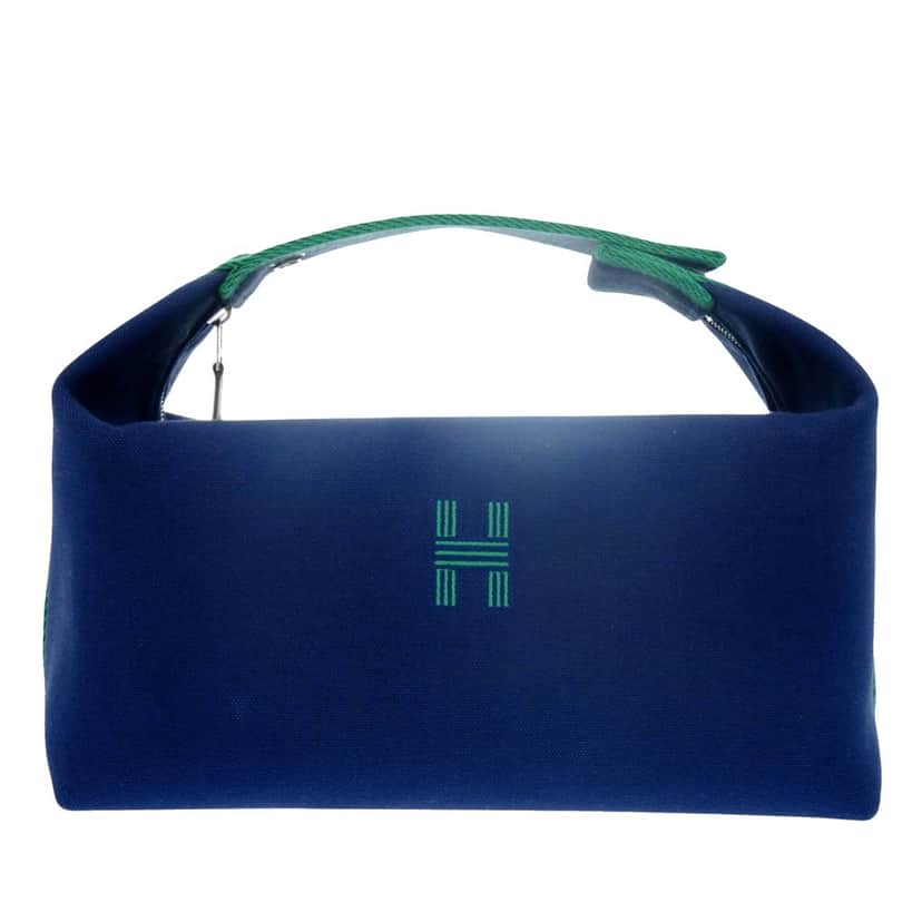 Hermès Large Toile Bride A Brac Case Blue Very good condition - Front View