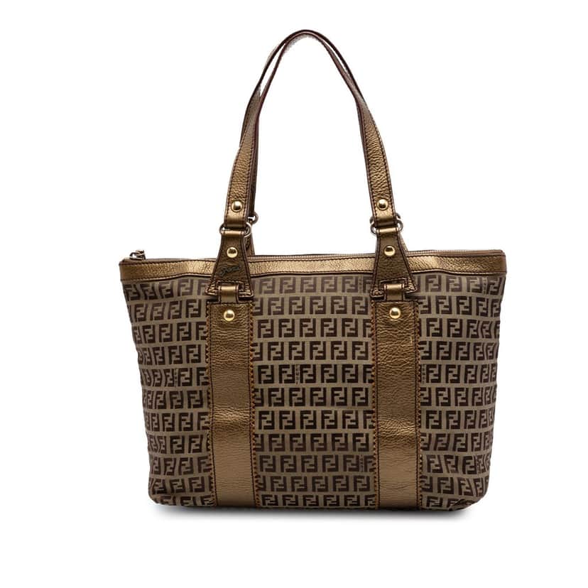 Fendi Zucchino Canvas Tote Beige Very good condition - Front View