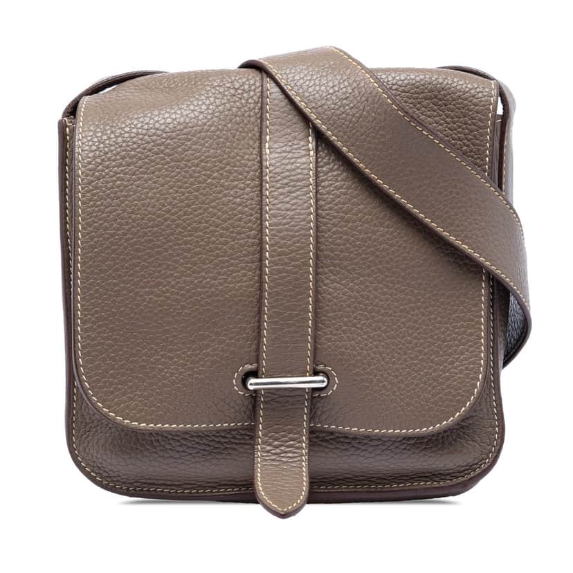 Hermès Clemence Steve Pochette Brown Leather Very good condition - Front View