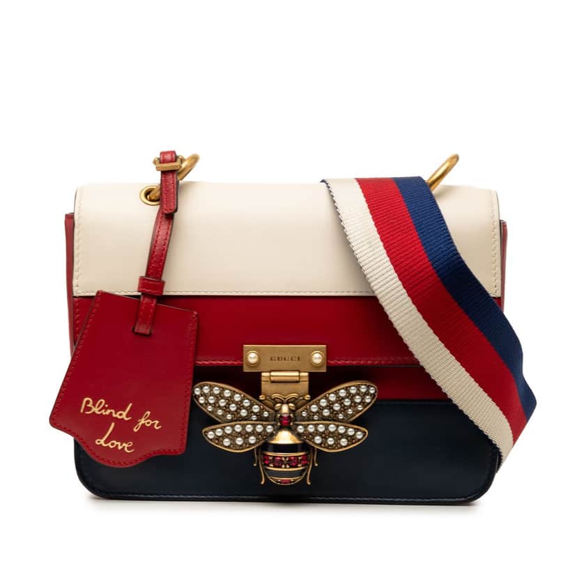 Gucci Medium Calfskin Queen Margaret Flap Shoulder Bag Red Leather Very good condition - Front View