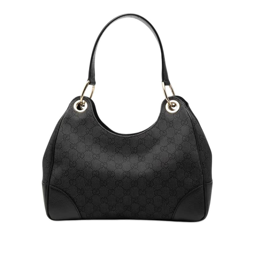 Gucci GG Denim Colbert Shoulder Bag Black Very good condition - Front View