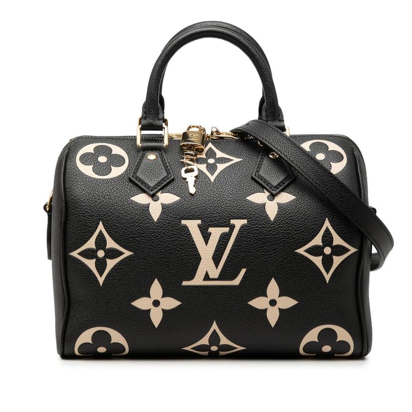 Louis Vuitton Bicolor Monogram Empreinte Giant Speedy Bandouliere 25 Black Leather Very good condition - Front View