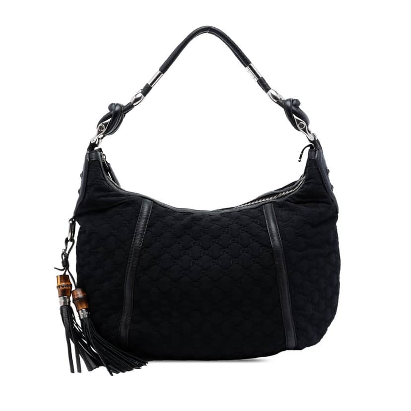 Gucci Guccissima Neoprene Techno Horsebit Hobo Black Very good condition - Front View