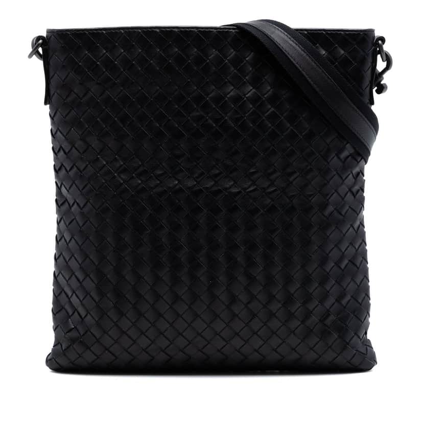 Bottega Veneta Nappa Intrecciato VN Crossbody Black Leather Very good condition - Front View