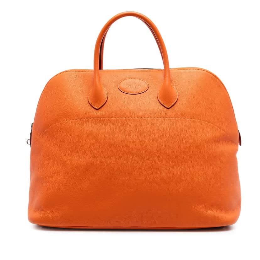 Hermès Clemence Bolide 45 Orange Leather Very good condition - Front View
