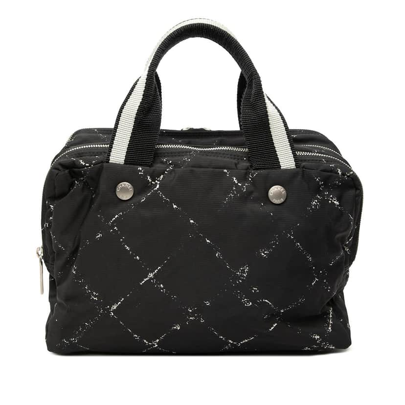 Chanel Old Travel Line Nylon Handbag Black Very good condition - Front View