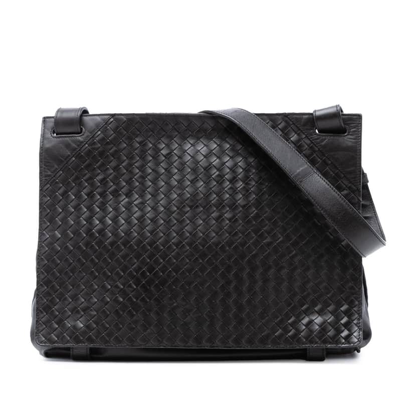 Bottega Veneta Nappa Intrecciato Messenger Bag Brown Leather Very good condition - Front View