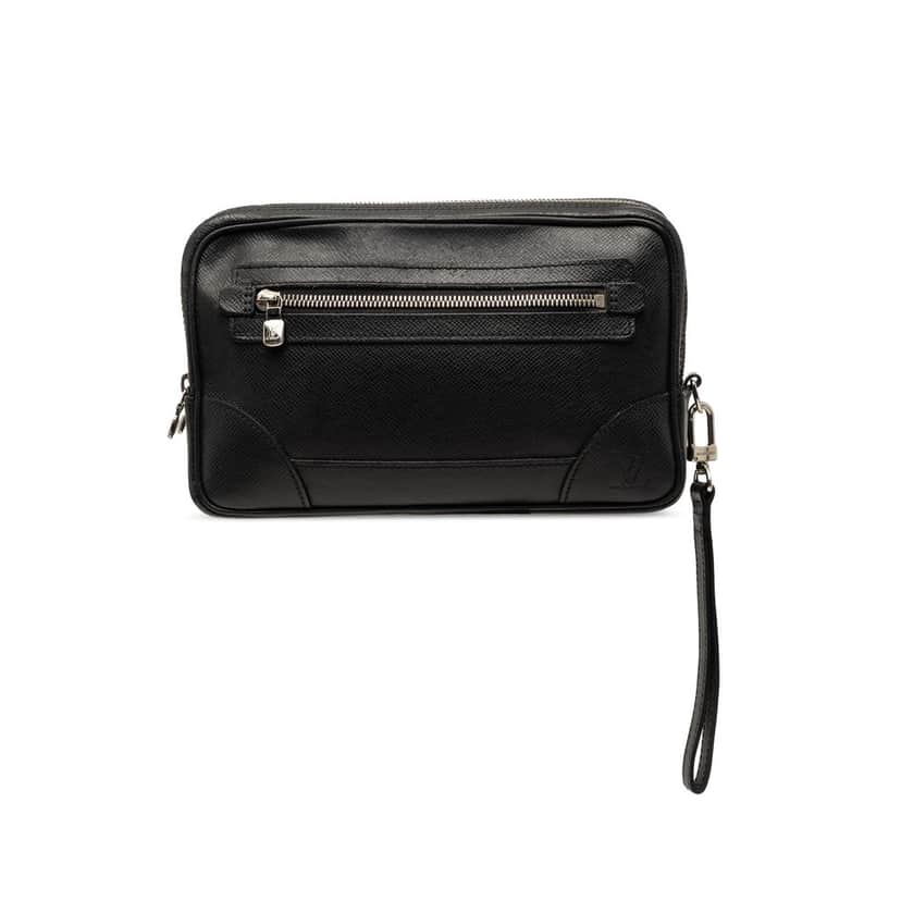 Louis Vuitton Taiga Neo Pavel Clutch Black Leather Very good condition - Front View