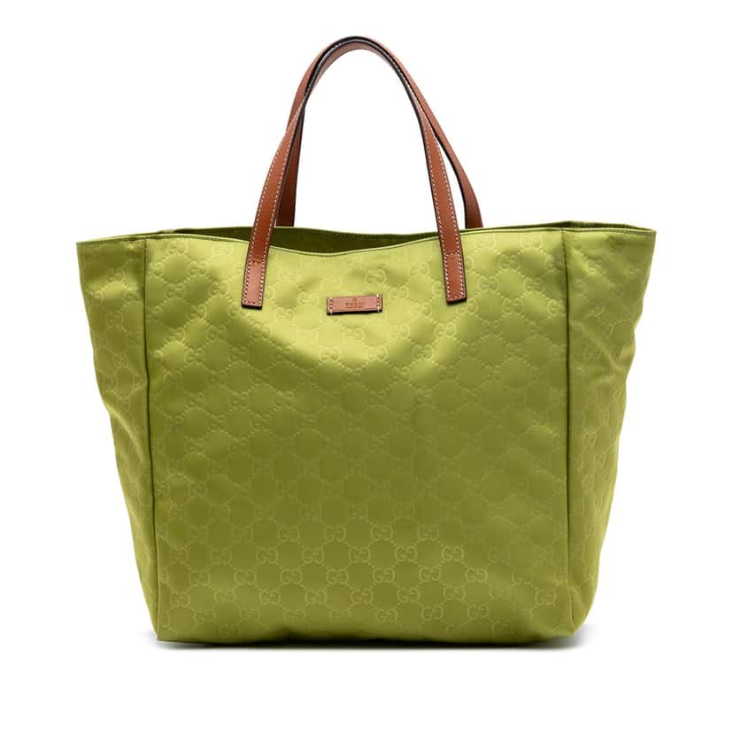 Gucci GG Nylon Tote Green Very good condition - Front View