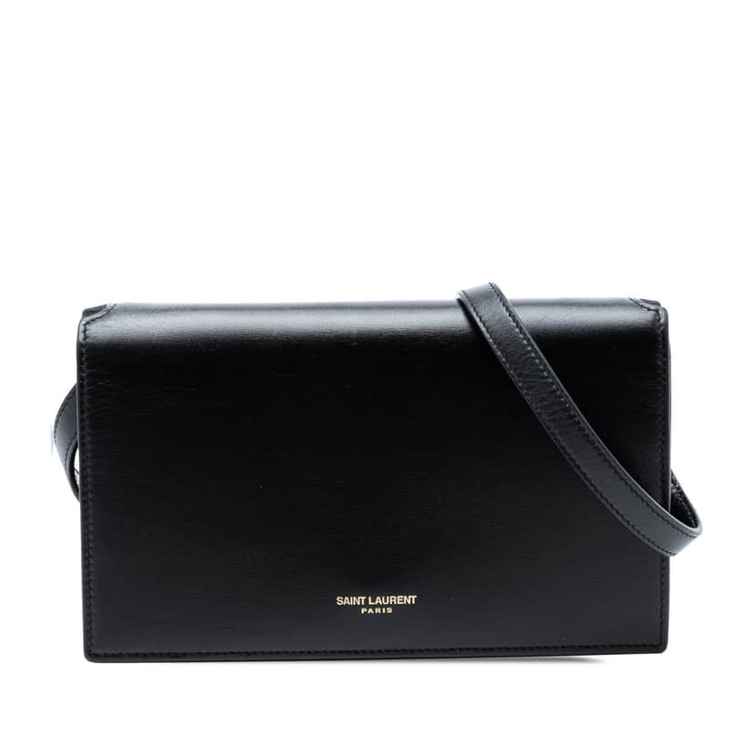 Saint Laurent Smooth Calfskin Crossbody Black Leather Very good condition - Front View