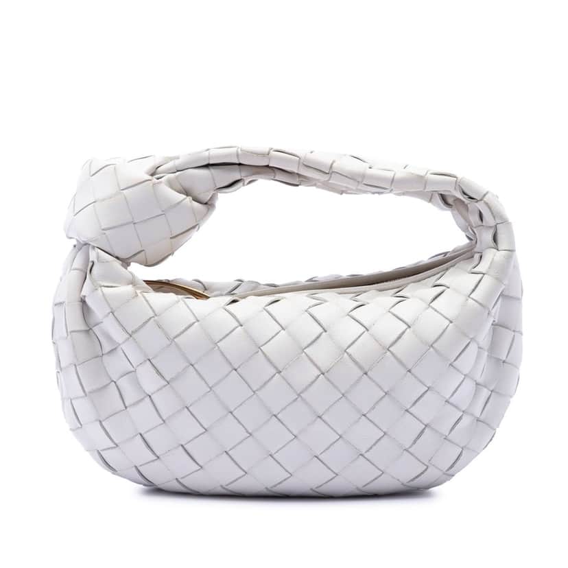 Bottega Veneta Mini Nappa Intrecciato Jodie White Leather Very good condition - Front View