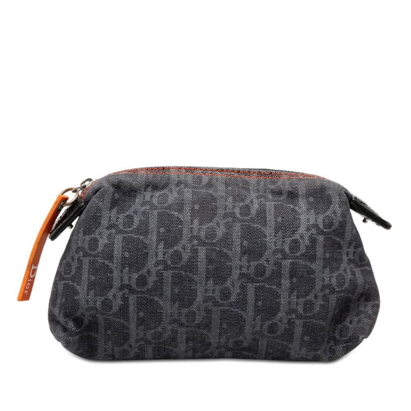 Dior Diorissimo Trotter Denim Flight Cosmetic Pouch Blue Very good condition - Front View