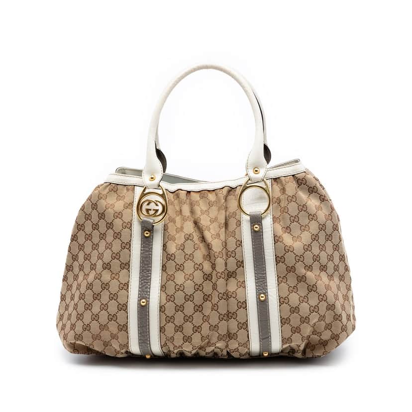 Gucci GG Canvas Interlocking G Tote Beige Very good condition - Front View