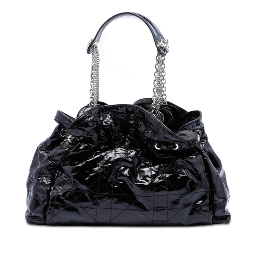Dior Patent Cannage Le Trente Tote Black Leather Very good condition - Front View