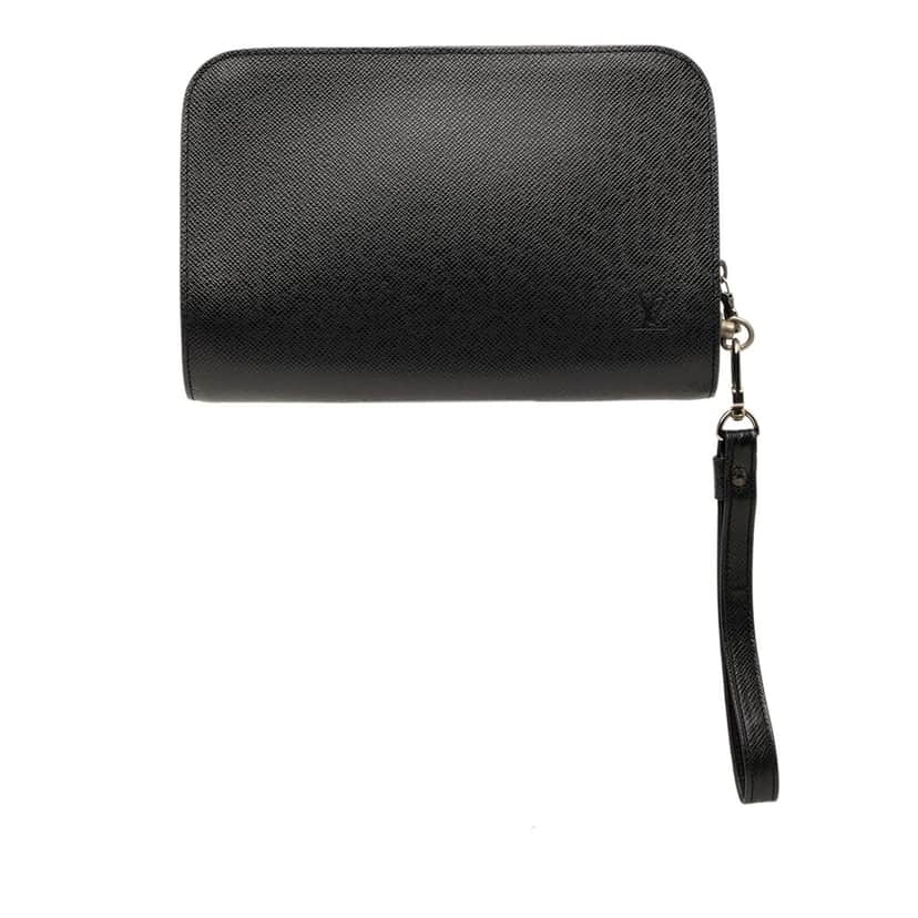 Louis Vuitton Taiga Pochette Baikal Black Leather Very good condition - Front View