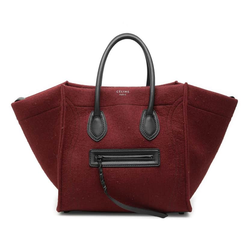 Celine Medium Felt Phantom Luggage Tote Red Very good condition - Front View