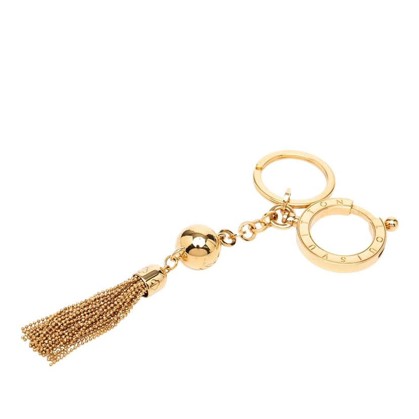 Louis Vuitton Porte Cles Swing Tassel Bag Charm Gold Metal Very good condition - Front View