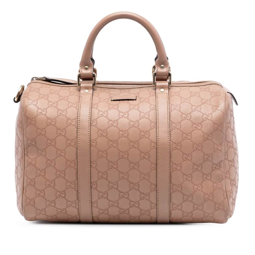 Gucci Medium Guccissima Joy Boston Bag Brown Leather Very good condition - Front View