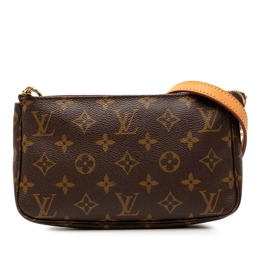 Louis Vuitton Monogram Pochette Accessoires Long Strap Brown Very good condition - Front View