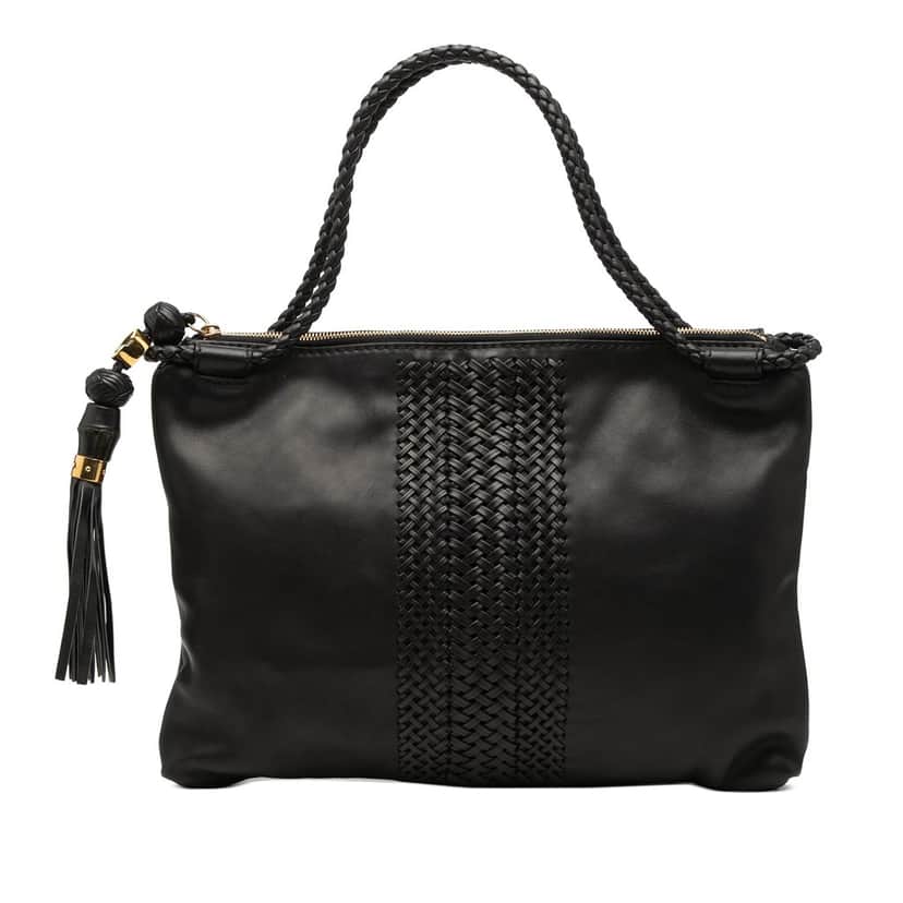 Gucci Leather Handmade Tote Black Leather Very good condition - Front View