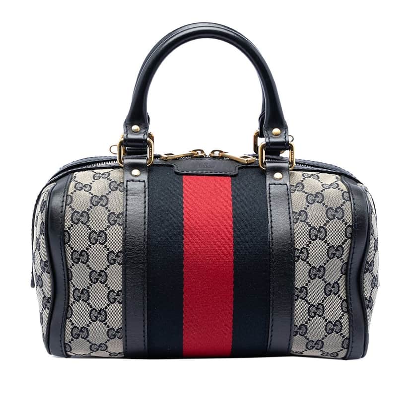 Gucci Small GG Canvas Web Joy Boston Bag Beige Very good condition - Front View