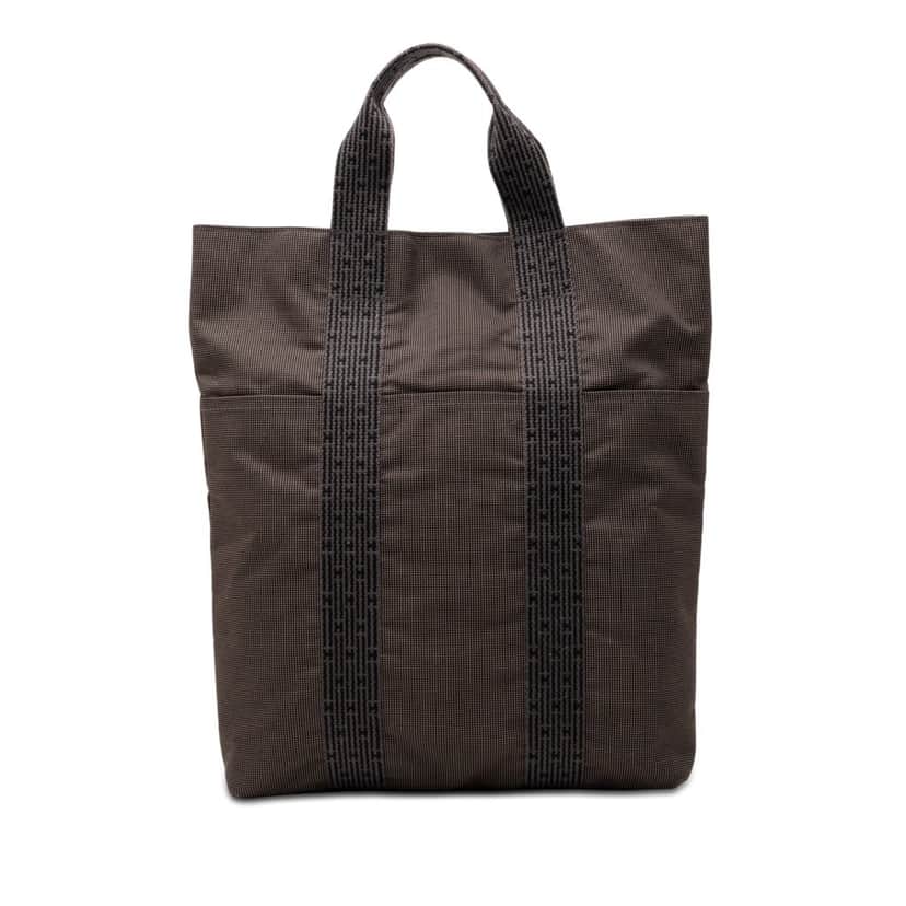 Hermès Canvas Herline Cabas Brown Very good condition - Front View