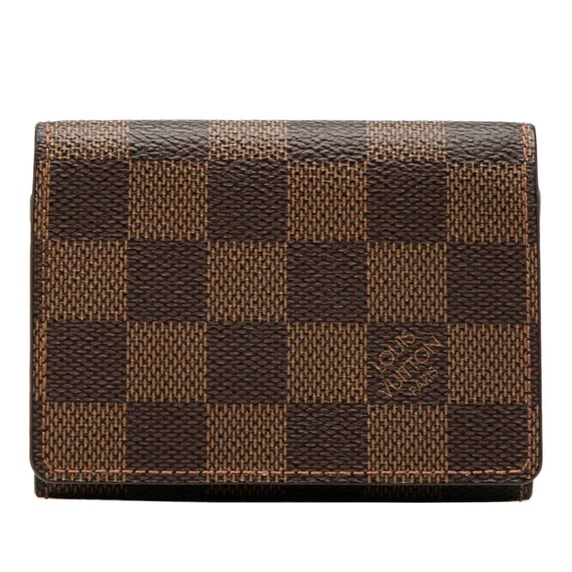 Louis Vuitton Damier Ebene Business Card Holder Brown Very good condition - Front View