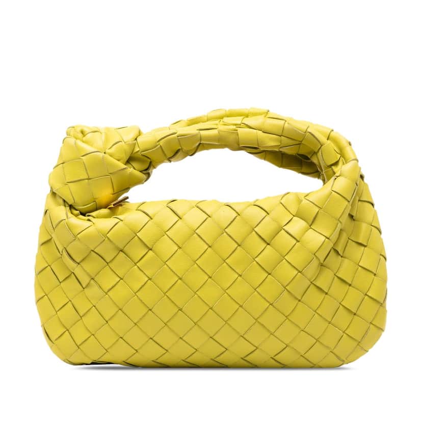 Bottega Veneta Mini Nappa Intrecciato Jodie Yellow Leather Very good condition - Front View