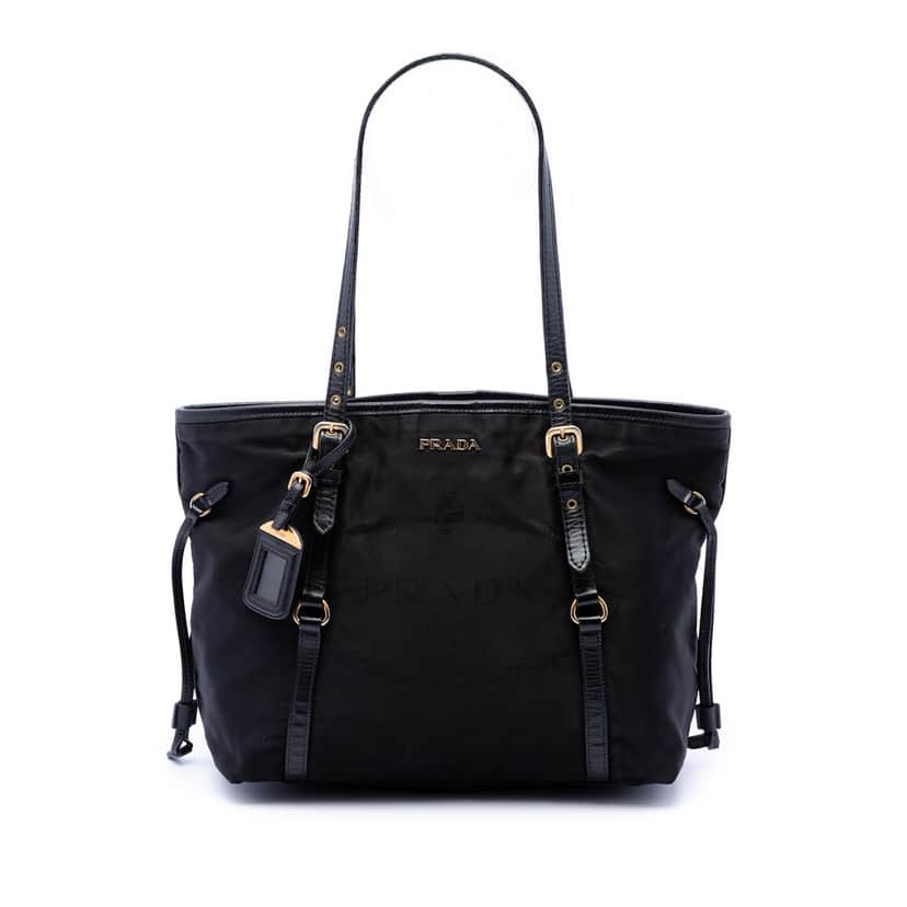 Prada Tessuto Canapa Logo Tote Black Very good condition - Front View