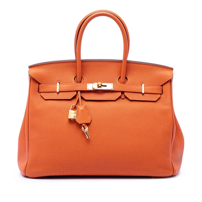 Hermès Togo Birkin Retourne 35 Orange Leather Very good condition - Front View