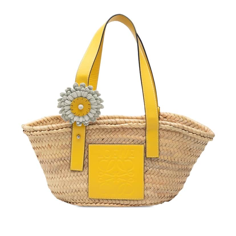 Loewe Small Palm Leaf Basket Tote Beige Very good condition - Front View