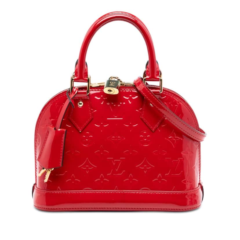 Louis Vuitton Monogram Vernis Alma BB Red Leather Very good condition - Front View