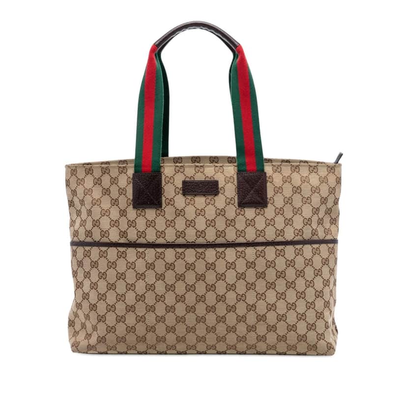 Gucci GG Canvas Web Tote Beige Very good condition - Front View